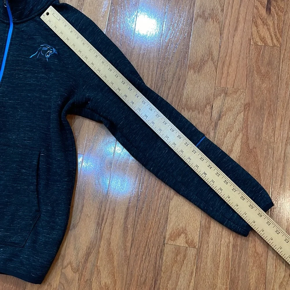 Carolina Panther NFL Jacket Full Zip Kangaroo Split Pockets Black Size Large - Picture 6 of 15